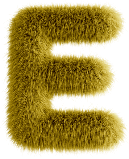 Yellow 3D Fluffy Letter E