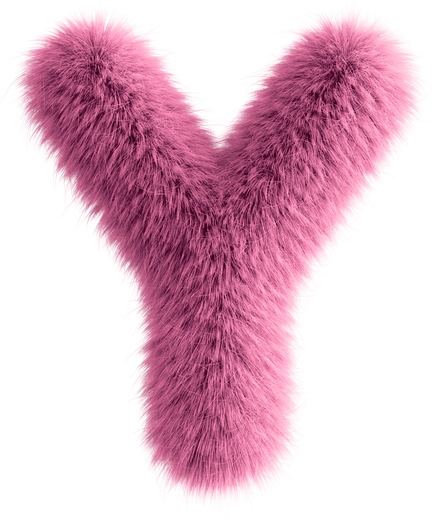 Pink 3D Fluffy Letter Y